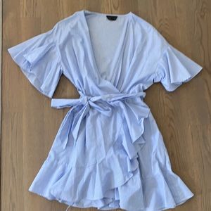 Topshop Wrap Flounce Dress
